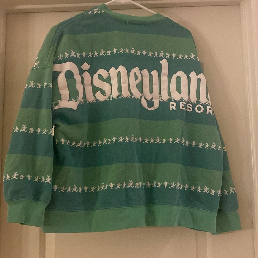 Disneyland Mickey And Friends Green Stripe Pullover Sweater